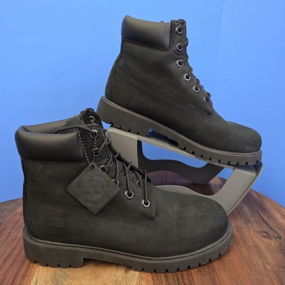 Timberland Premium 6" Waterproof Boots 12907 Black Nubuck Women's 7.5 (Youth 6) - Picture 4 of 12